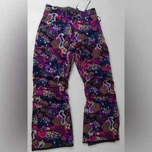 Boulder Gear AFRC Tech Floral Ski Snow Pants Size L Fleece Lined ravish